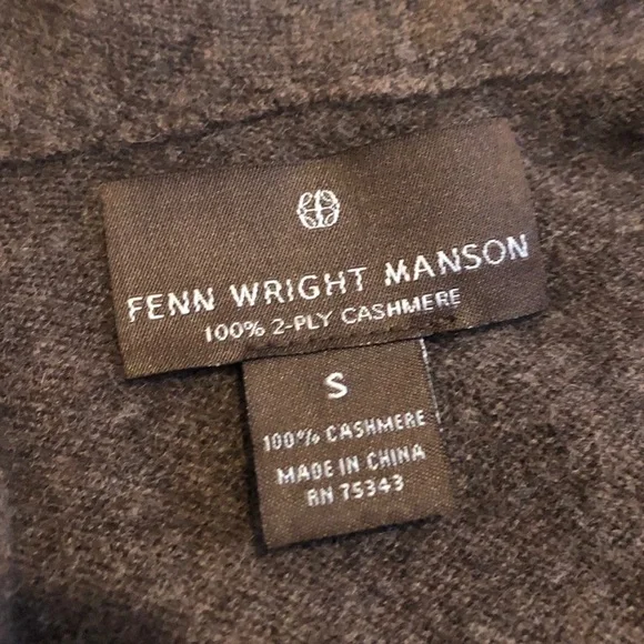 Fenn Wright Manson brown cashmere sweater brown faux leather front belt small - Picture 4 of 7
